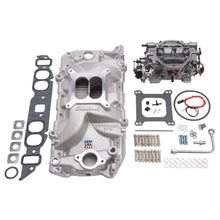 Load image into Gallery viewer, Edelbrock Manifold And Carb Kit Performer RPM Big Block Chevrolet Oval Port Natural Finish