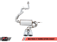 AWE Tuning Ford Focus ST Touring Edition Cat-back Exhaust - Resonated - Diamond Black Tips - eliteracefab.com