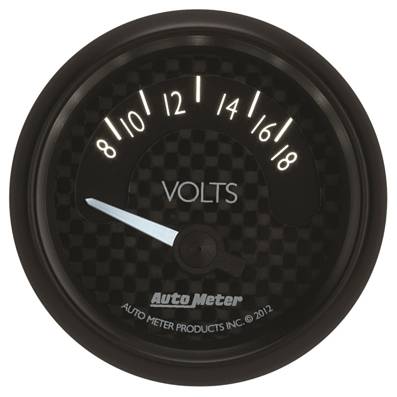 Autometer GT Series 52mm Short Sweep Electronic 8-18 Volts Voltmeter 8092