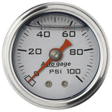 Autometer AutoGage 1.5in Liquid Filled Mechanical 0-100 PSI Fuel Pressure Gauge - Silver