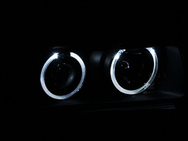 ANZO USA Bmw 3 Series E36 2dr Projector Headlights W/ Halo Black Ccfl G2; 1992-1998 - eliteracefab.com