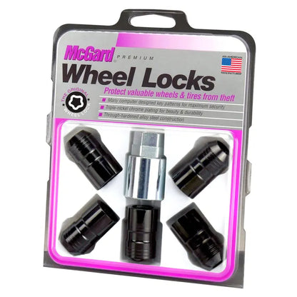 McGard Wheel Lock Nut Set - 5pk. (Cone Seat) M14X1.5 / 22mm Hex / 1.639in OAL - Black McGard