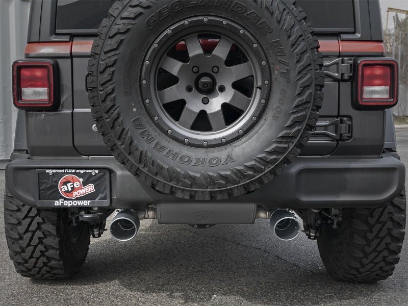 aFe Rebel Series 2.5in 409 SS Axle-Back Exhaust w/ Black Tips 2018+ Jeep Wrangler (JL) V6 3.6L - eliteracefab.com