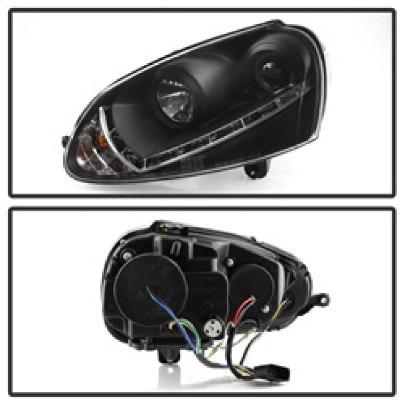 Spyder Volkswagen GTI 06-09/Jetta 06-09 Xenon/HID Model Only - DRL Black PRO-YD-VG06-HID-DRL-BK - eliteracefab.com