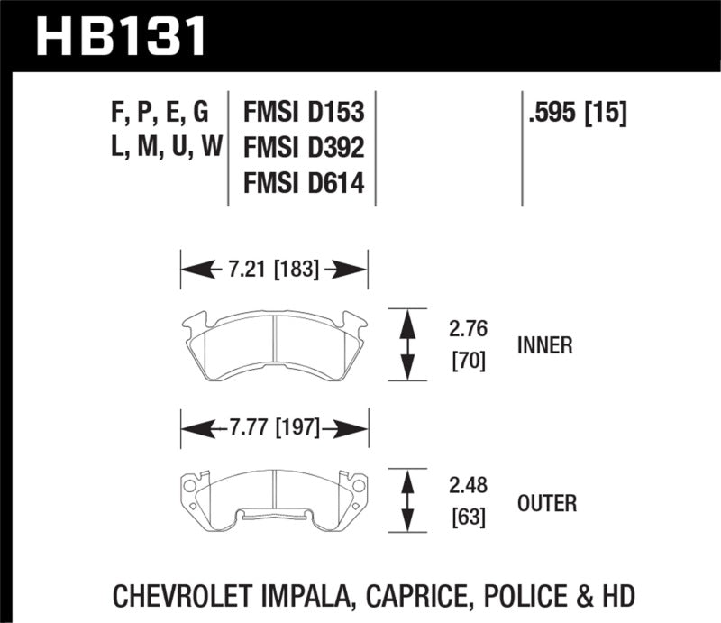 Hawk Performance DTC-70 Front Brake Pads - HB131U.595 Hawk Performance