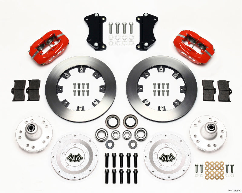Wilwood Forged Dynalite Front Kit 12.19in Red Heidts Tri -5 2 inch Drop Spindle Wilwood