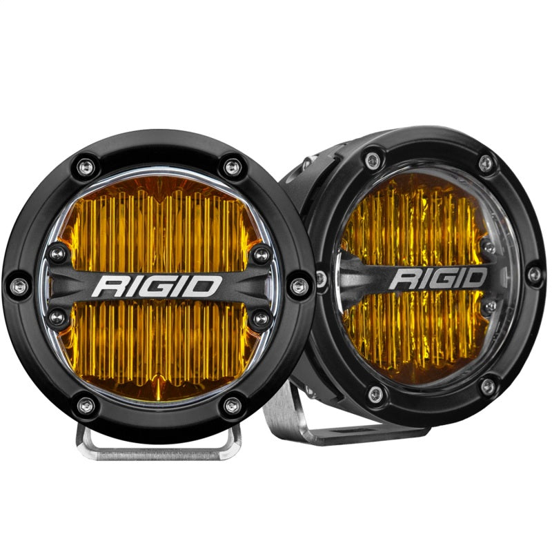 Rigid Industries 360-Series 4in LED SAE J583 Fog Light - Selective Yellow (Pair) - eliteracefab.com