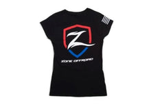 Load image into Gallery viewer, Zone Offroad Black Premium Cotton T-Shirt w/ Patriotic Zone Logos - Womens - 2XL