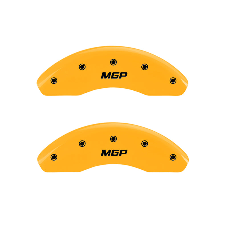 MGP 4 Caliper Covers Engraved Front & Rear i-Vtec Yellow finish black ch MGP