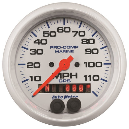 Autometer Gauge GPS Speedometer 3-3/8in 120 MPH Marine White Gauge 200637