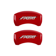 Load image into Gallery viewer, MGP 4 Caliper Covers Engraved Front &amp; Rear No bolts/Sport Red finish silver ch - eliteracefab.com