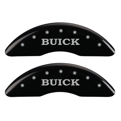 MGP 4 Caliper Covers Engraved Front Buick Engraved Rear Buick Shield Black finish silver ch MGP