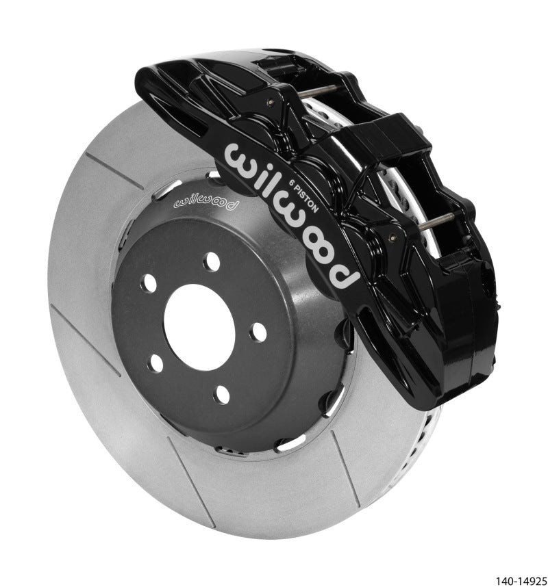 Wilwood SX6R Front Brake Kit 15in Lug Drive Rotor Slotted Black w/ Lines 15+ Ford Mustang Wilwood
