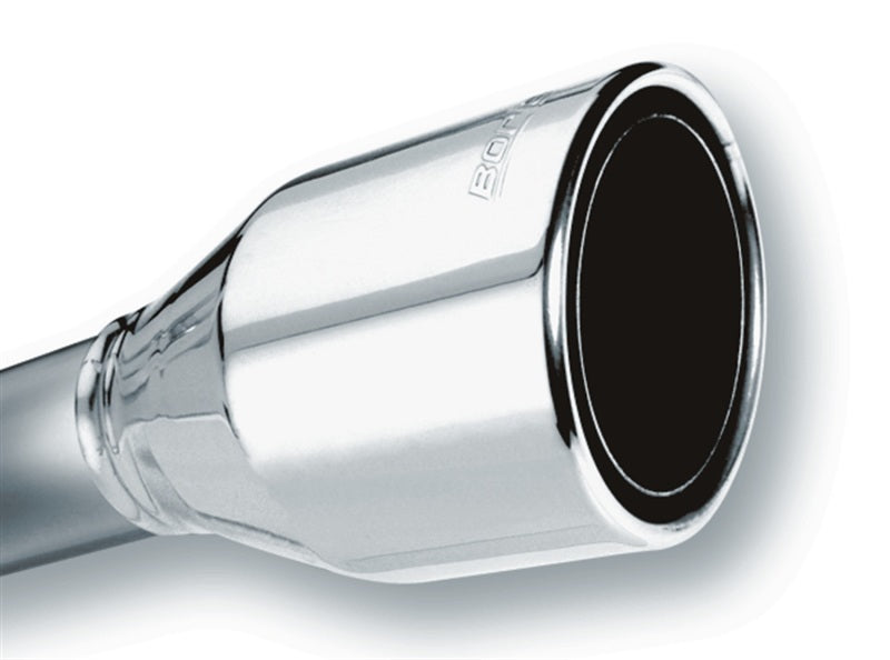 Borla 2.5in Inlet 4.5in Round Rolled Angle Cut Phantom X 7.75in Long Embossed Universal Exhaust Tips - eliteracefab.com