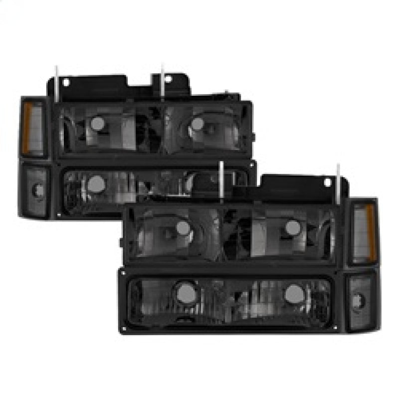 Xtune Chevy Suburban 94-98 Headlights w/ Corner & Parking Lights 8pcs Smoked HD-JH-CCK88-AM-SM-SET - eliteracefab.com