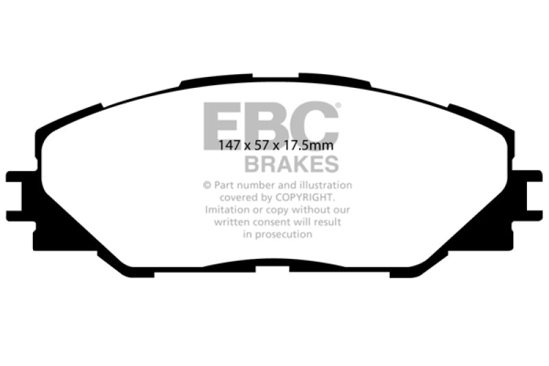 EBC 06-08 Toyota RAV 4 2.4 (3rd Row Seats) Greenstuff Front Brake Pads - eliteracefab.com