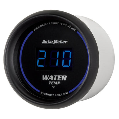 AutoMeter GAUGE; WATER TEMP; 2 1/16in.; 340deg.F; DIGITAL; BLACK DIAL W/BLUE LED - eliteracefab.com