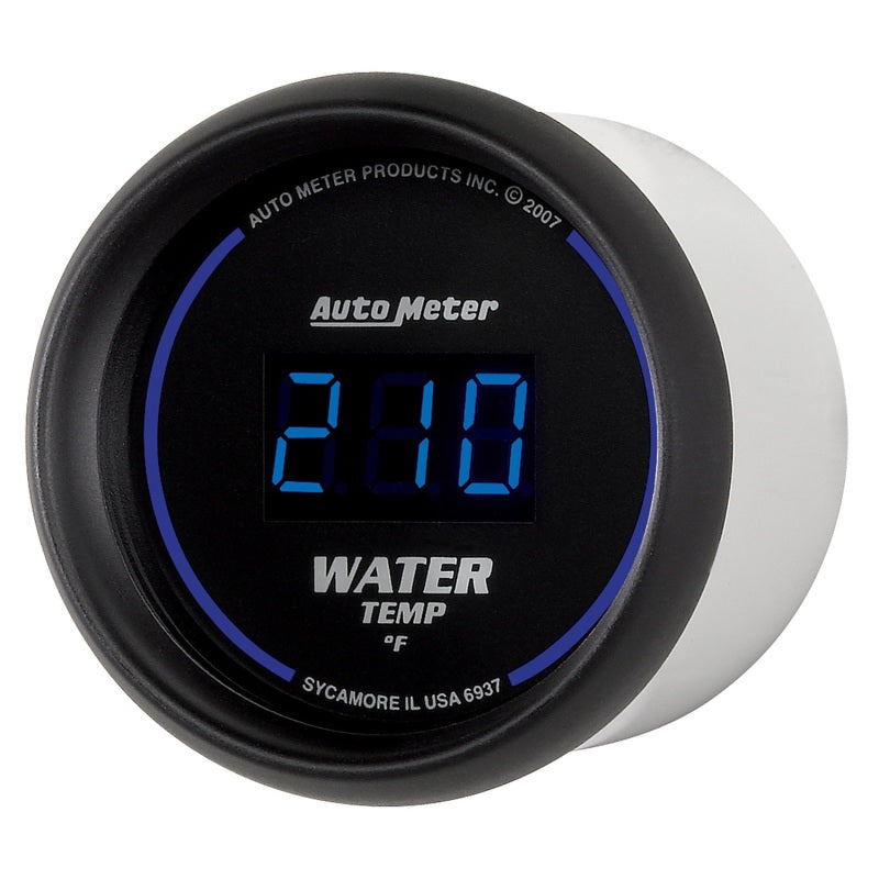 AutoMeter GAUGE; WATER TEMP; 2 1/16in.; 340deg.F; DIGITAL; BLACK DIAL W/BLUE LED - eliteracefab.com