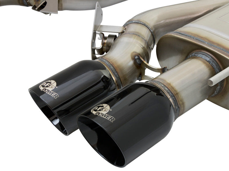 aFe MACHForce XP 3in 304SS Cat Back Exhaust s/ Black Tips 16-17 Cadillac ATS-V V6-3.6L (tt) - eliteracefab.com