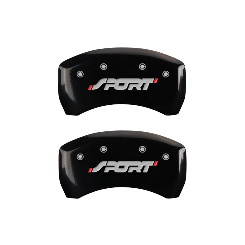 MGP 4 Caliper Covers Engraved Front & Rear SPORT Black finish silver ch MGP