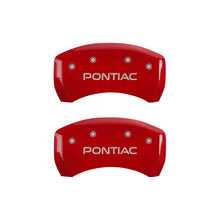 Load image into Gallery viewer, MGP 4 Caliper Covers Engraved Front &amp; Rear Pontiac Red Finish Silver Char 2008 Pontiac G8 MGP