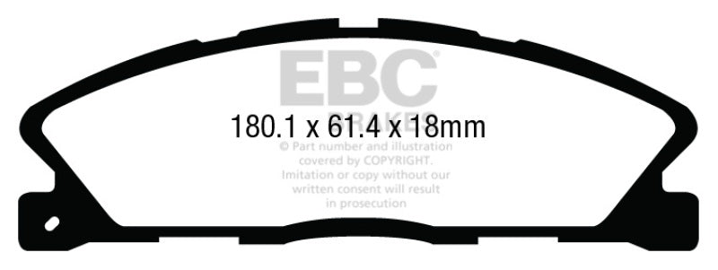 EBC 13+ Ford Taurus 3.5 Twin Turbo SHO Redstuff Front Brake Pads - eliteracefab.com