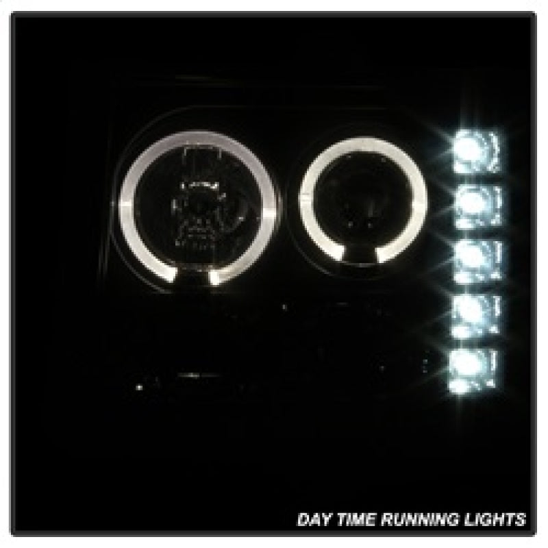 Spyder GMC Sierra 1500/2500 07-13 Projector Headlights LED Halo- LED Blk Smke PRO-YD-GS07-HL-BSM - eliteracefab.com