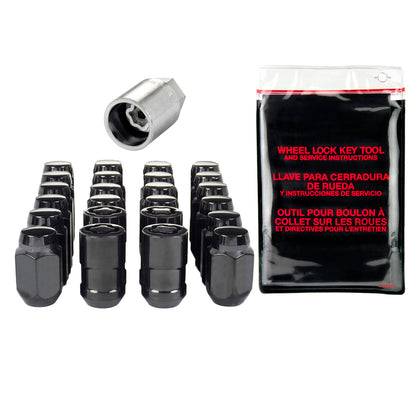 McGard 6 Lug Hex Install Kit w/Locks (Cone Seat Nut) M12X1.5 / 13/16 Hex / 1.5in. Length - Black - eliteracefab.com