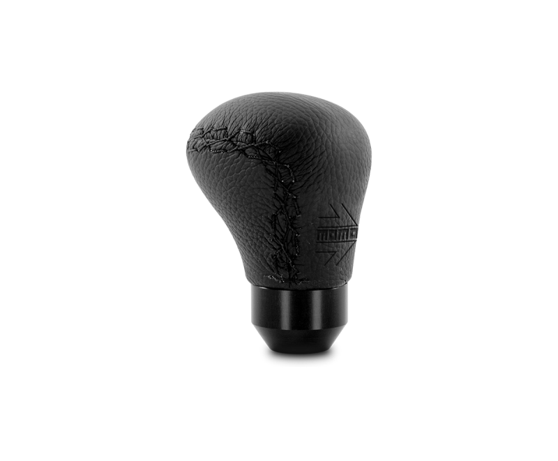 Momo Anatomico Shift Knob - Black Leather, Black Stitching ASBK1