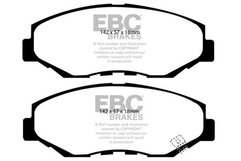 EBC 13-15 Acura ILX 1.5 Hybrid Greenstuff Front Brake Pads - eliteracefab.com