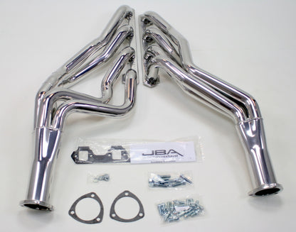 JBA 65-73 Ford Mustang 260-302 SBF 4 Speed C4/C6/AOD 1-3/4in Primary Silver Long Tube Header JBA