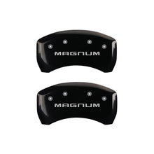 Load image into Gallery viewer, MGP 4 Caliper Covers Engraved Front &amp; Rear Magnum Black finish silver ch MGP