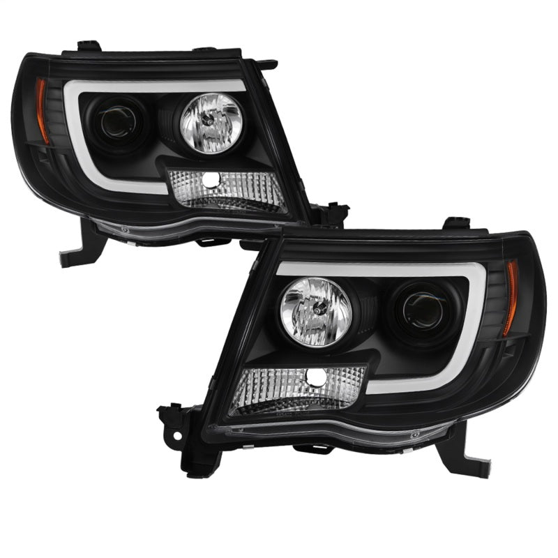 Spyder Toyota Tacoma 05-11 Projector Headlights - Light Bar DRL - Black PRO-YD-TT05V2-LB-BK - eliteracefab.com