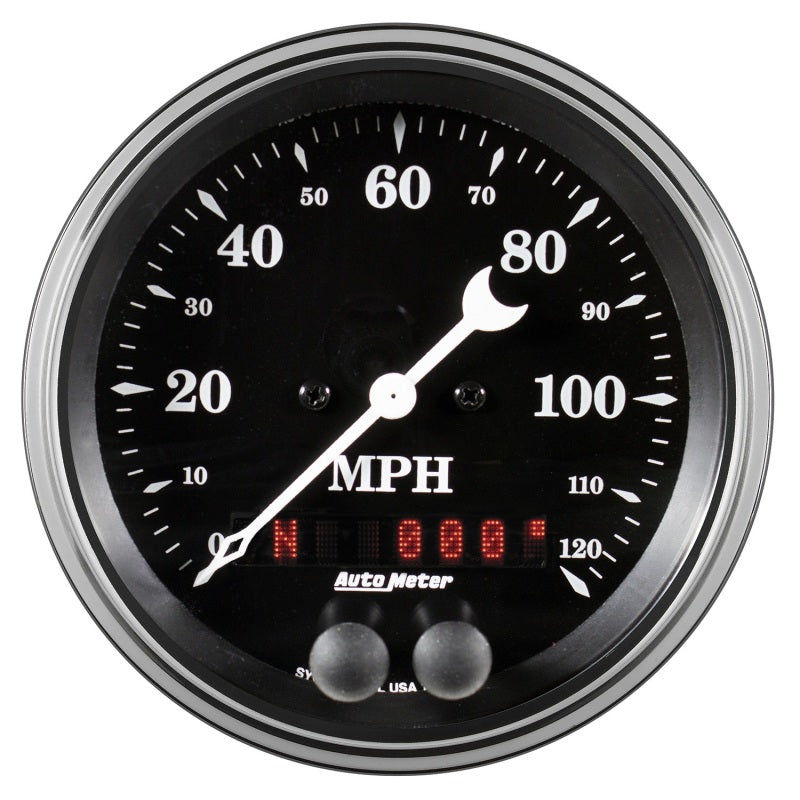 Auto Meter Gauge Speedometer 3 3/8in 120mph GPS Old Tyme Black 1749