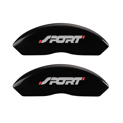 MGP 4 Caliper Covers Engraved Front & Rear No bolts/Sport Black finish silver ch MGP