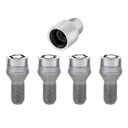 McGard Wheel Lock Bolt Set - 4pk. (Cone Seat) M12X1.25 / 17mm Hex / 22.0mm Shank Length - Chrome - eliteracefab.com