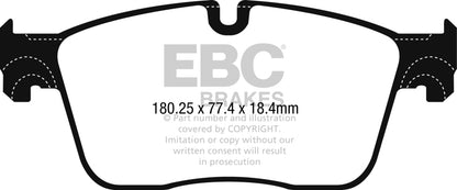 EBC 2016+ Jaguar F-Pace 2.0L TD (180) Yellowstuff Front Brake Pads - eliteracefab.com