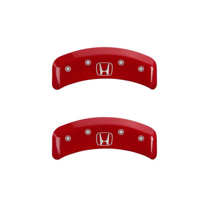 MGP 4 Caliper Covers Engraved Front Honda Engraved Rear H Logo Red finish silver ch MGP