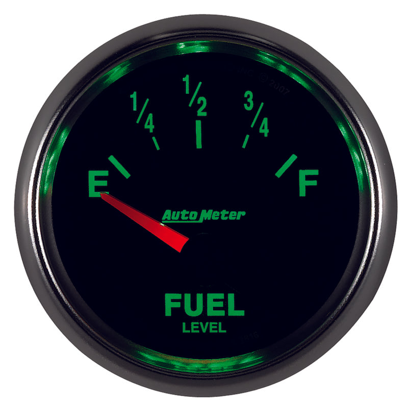 AutoMeter Gauge Fuel Level 2-1/16in. 240 Ohm(e) to 33 Ohm(f) Elec Gs 3816