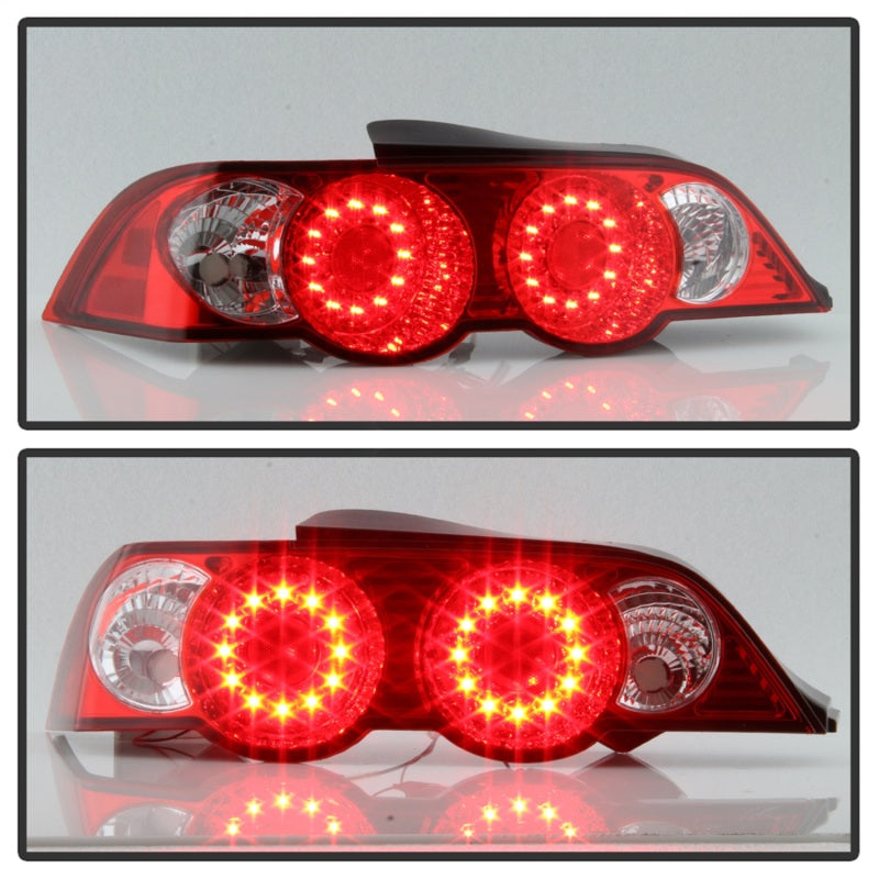 Spyder Acura RSX 02-04 LED Tail Lights Red Clear ALT-YD-ARSX02-LED-RC - eliteracefab.com