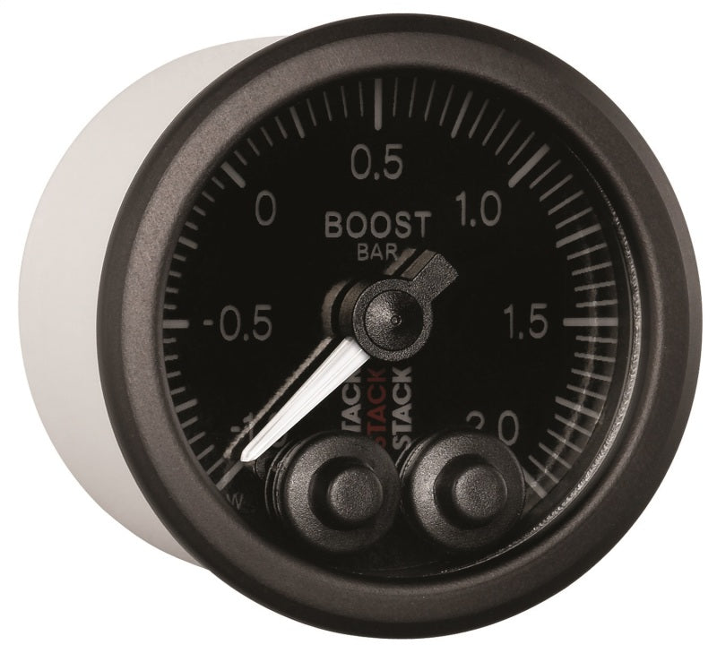 Autometer Stack 52mm -1 to +2 Bar (Incl T-Fitting) Pro-Control Boost Pressure Gauge - Black ST3511