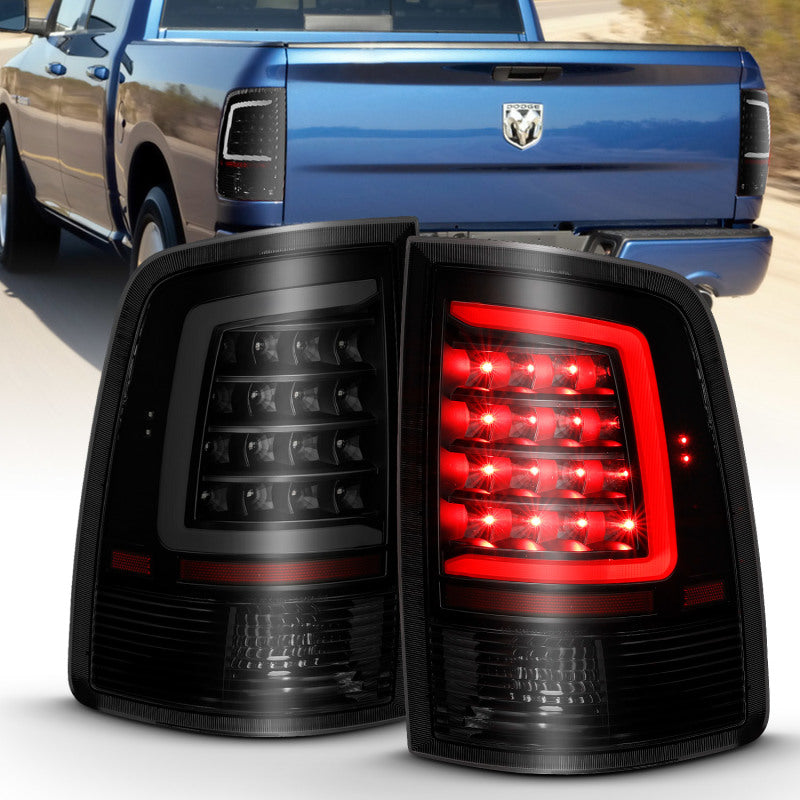 ANZO 2009-2018 Dodge Ram 1500 LED Taillight Plank Style Black w/Smoke Lens - eliteracefab.com