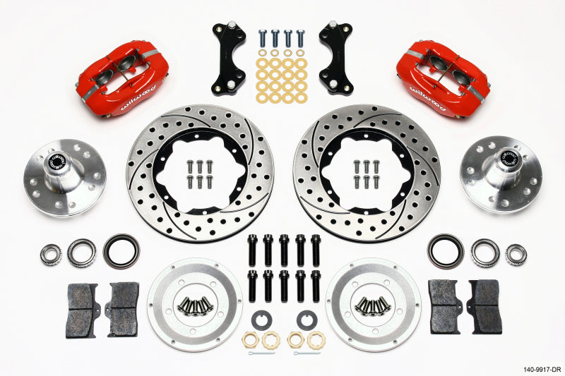 Wilwood Forged Dynalite Front Kit 11.00in Drilled-Red WWE ProSpindle Wilwood