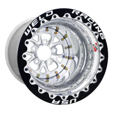 Load image into Gallery viewer, Weld V-Series 15x12 / 5x4.75 BP / 4in. BS Polished Wheel - Polished Double Beadlock MT