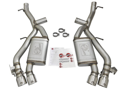 aFe MACHForce XP 3in 304 SS Axle-Back Dual Exhaust (NPP) w/ Polished Tips 16-17 Camro SS V8-6.2L - eliteracefab.com