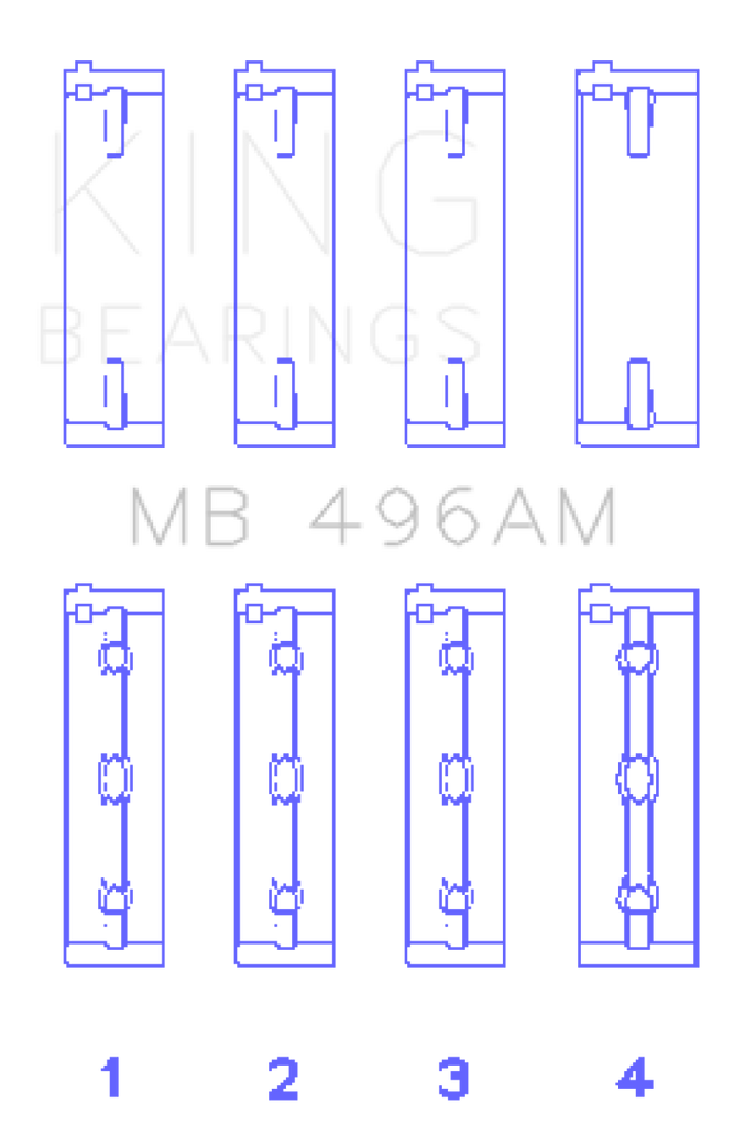 King Mazda KL V6 (Size STD) Main Bearing Set of 4