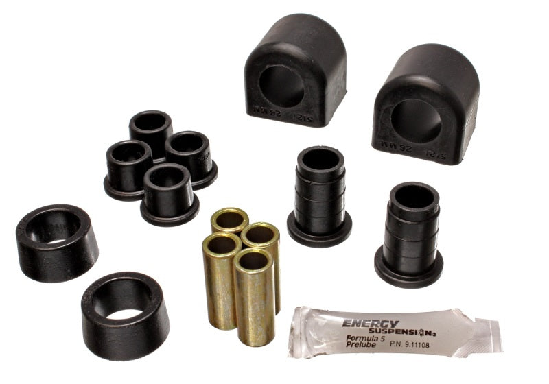 Energy Suspension 84-87 Chevrolet Corvette Black 26mm Front Sway Bar Bushing Set (End Links Inc) - eliteracefab.com