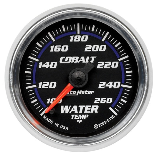Autometer Cobalt 52mm 100-260 Deg F Electronic Water Temp Gauge 6155
