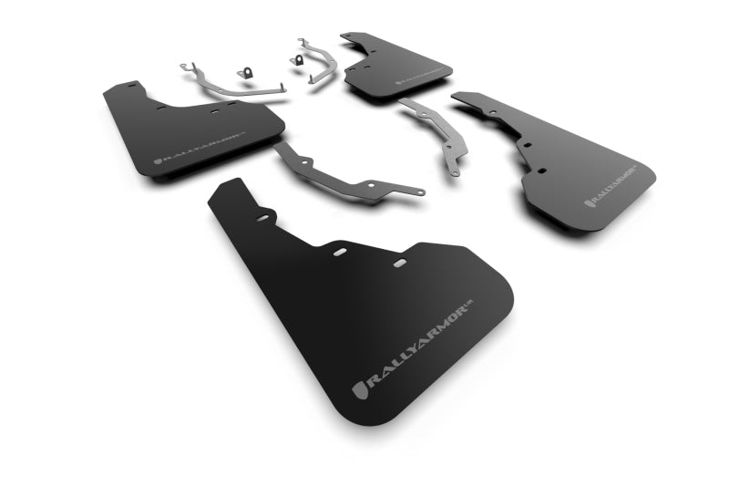 Rally Armor 2022 Hyundai Santa Cruz Black Mud Flap w/ Grey Logo - eliteracefab.com
