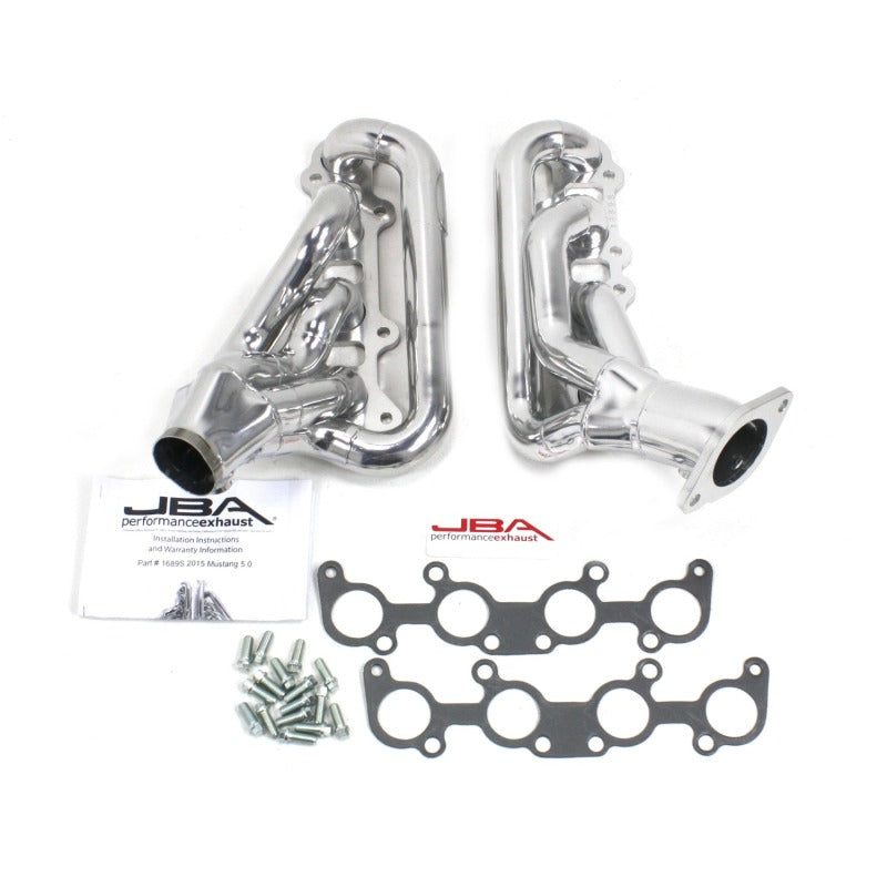 JBA 15-20 Ford Mustang 5.0L 1-3/4in Stainless Steel Silver Ceramic Shorty Header - eliteracefab.com